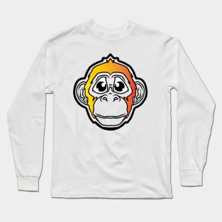 Sad Monkey (Orange Gradient) Long Sleeve T-Shirt